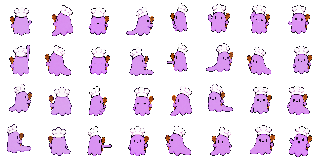 ghost baker 32-frame sprite sheet